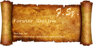 Forster Szelina névjegykártya